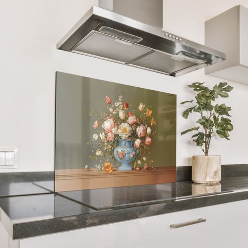 Spatscherm Aluminium - Neutral - Bloemen - Boeket - Vaas