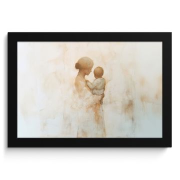 Poster met lijst - Kind - Moeder - Waterverfschilderij