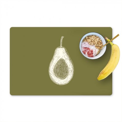 Placemat vinyl - Avocado - Minimalistisch - Illustratie - Groen