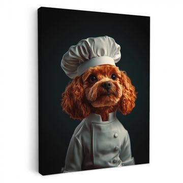 Canvas schilderij - Bruin - Kok - Hondje