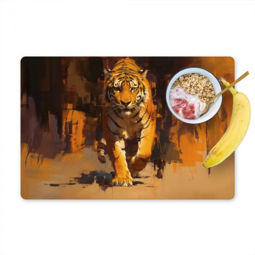 Tijger - Geschilderd - Oranje - Penseelstreken