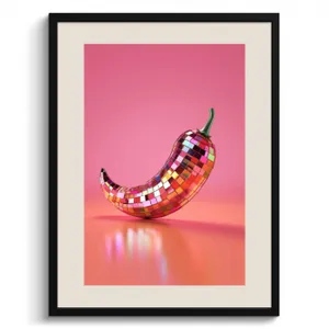 Poster met lijst - Disco - Peper - Roze