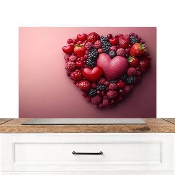 Spatscherm Aluminium - Fruit - Hartjes - Aardbeien - Frambozen - Bosbessen