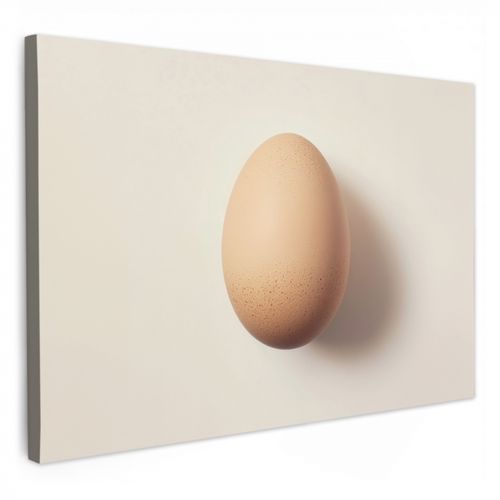 Canvas schilderij - Ei - Beige - Ovaal - Egaal