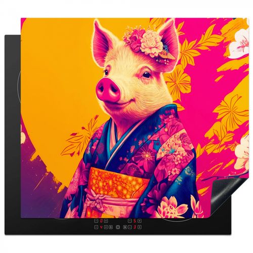 Inductie beschermer - Varken - Bloemkroon - Kimono - Abstract