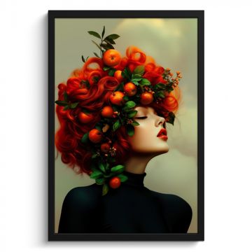 Poster met lijst - Vrouw - Appels - Rood - Bladeren