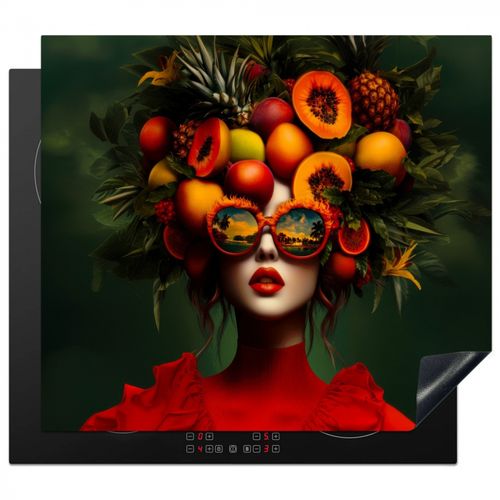 Inductie beschermer - Vrouw - Vruchten - Papaja - Ananas