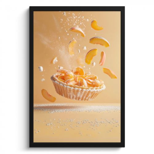 Poster met lijst - Peach - Eten - Taart - Oranje