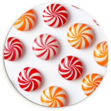 Muurcirkel - Snoep - Patroon - Rood - Oranje