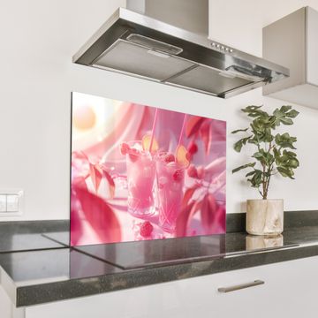 Spatscherm Aluminium - Roze Zomerdrankjes