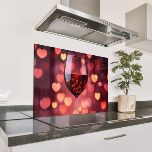 Spatscherm Aluminium - Rood - Wijn - Hartjes