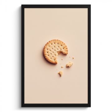 Poster met lijst - Koekje - Kruimels - beige