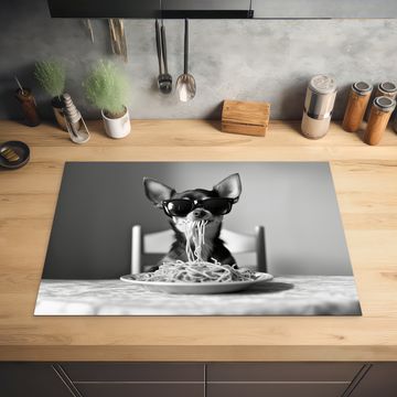 Inductie beschermer - Chihuahua - Hond - Zonnebril - Humoristisch - Zwart - Wit - Spaghetti