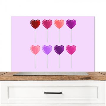 Spatscherm Aluminium - Lolly - Hart - Roze - Snoep