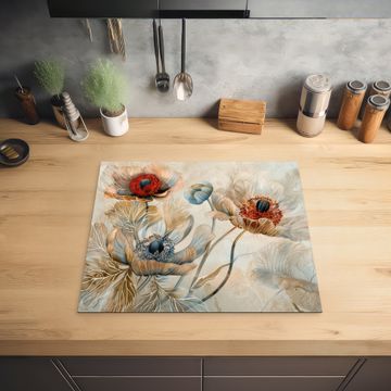 Inductie beschermer - Bloemen - Beige - Modern - Illustratie