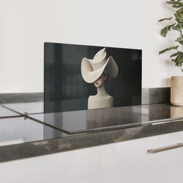 Spatscherm Aluminium - Vrouw - Golvende - Hoed