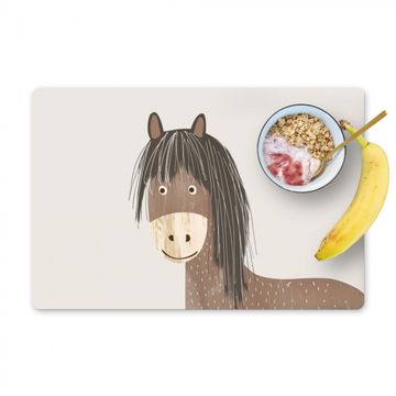 Placemat vinyl - Paard - Dier - Pastel kleuren - Paarden