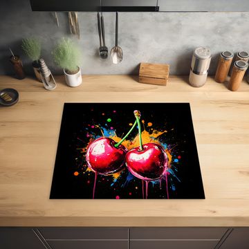 Inductie beschermer - Kersen - Fruit - Graffiti - Verf - Abstract - Modern - Kleurrijk