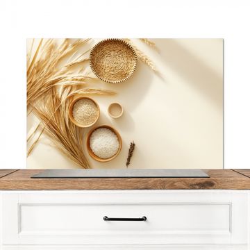 Spatscherm Aluminium - Granen - Hout - Kom - Beige
