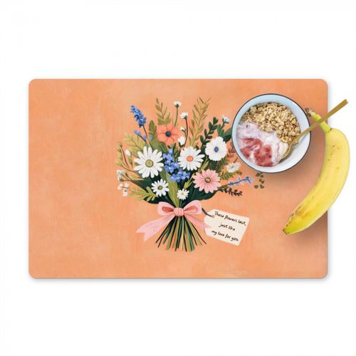 Placemat vinyl - Boeket - Strikje - Quote