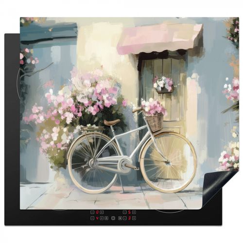 Inductie beschermer - Fiets - Pastelkleuren - Bloemen