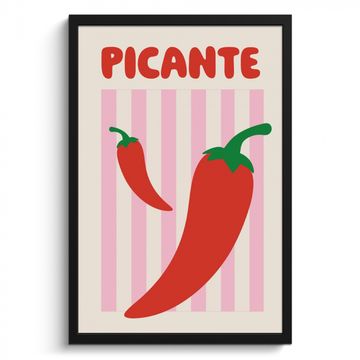 Poster met lijst - Pittig - Pepers - Rood
