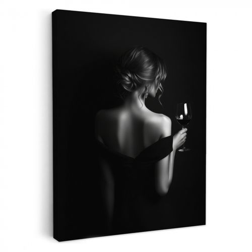 Canvas schilderij - Vrouw - Wijn - Jurk