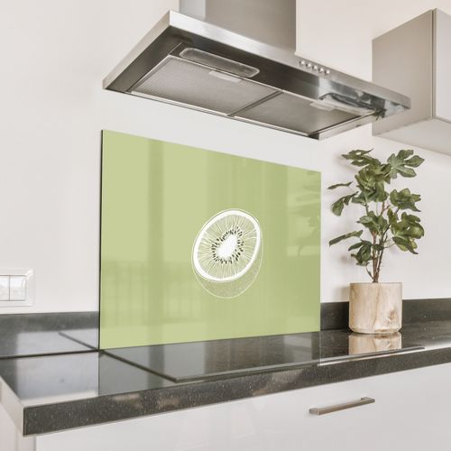 Spatscherm Aluminium - Kiwi - Lijntekening - Minimalistisch - Groen
