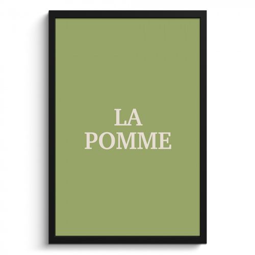 Poster met lijst - Appel - Groen - Minimalistisch