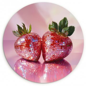Muurcirkel - Disco - Fruit - Glitter - Strawberry
