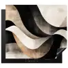 Abstract - Golven - Zwart - Verweerd Inductie beschermer vinyl 3mm middel -3d