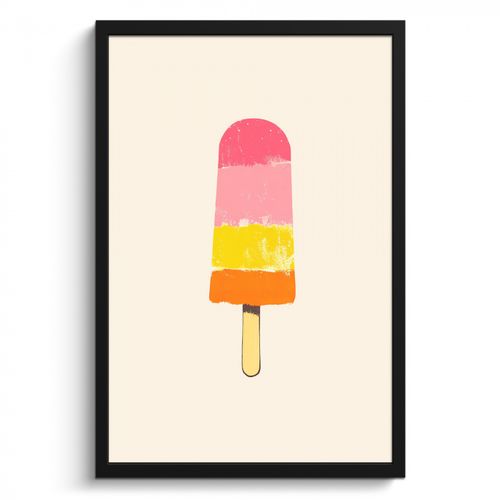 Poster met lijst - Waterijsje - Retro - Stokje - Roze