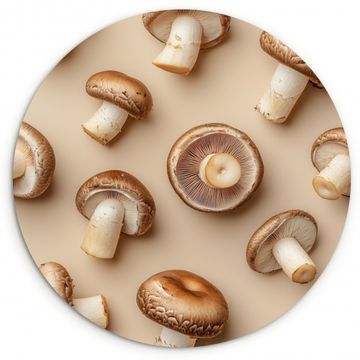 Muurcirkel - Kastanje Champignons - Beige