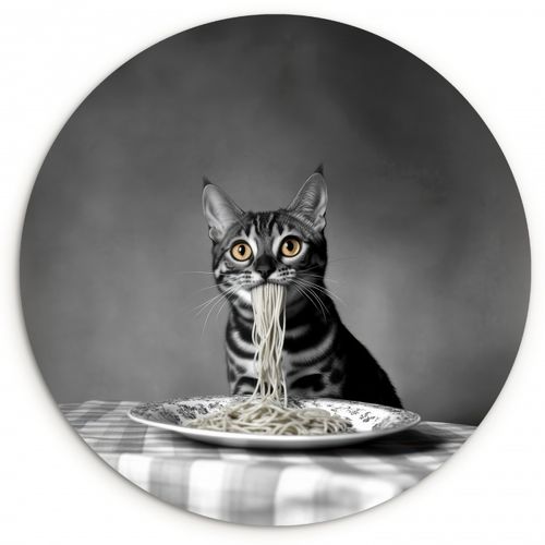 Muurcirkel - Bengaal - Kat - Tafelkleed - Zwart - Wit - Dier