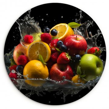 Muurcirkel - Fruit - Appel - Sinaasappel - Rode vruchten - Water