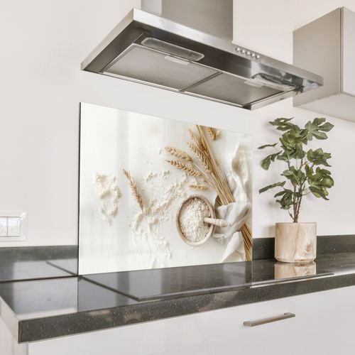 Spatscherm Aluminium - Bloem - Hout - Tarwe