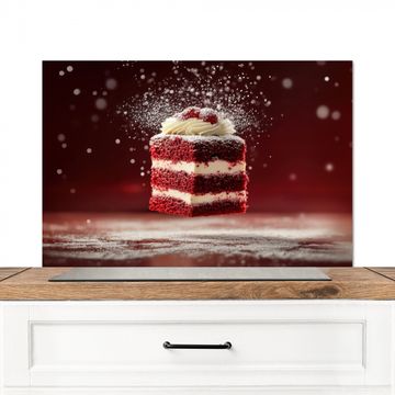 Spatscherm Aluminium - Rode - Velvet - Taart - Eten