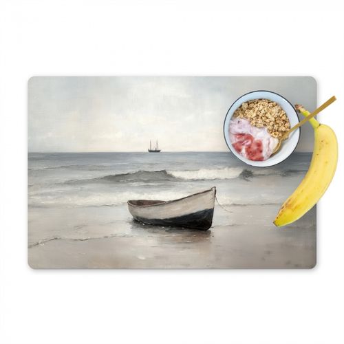 Placemat vinyl - Roeiboot - Zee - Horizon