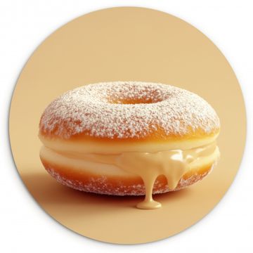 Muurcirkel - Donut - Romig - Poedersuiker - Beige
