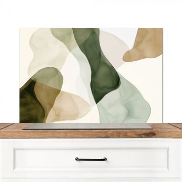 Spatscherm Aluminium - Japandi - Abstract - Groen