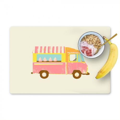 Placemat vinyl - Ijskar - Retro - Softijsjes - Roze
