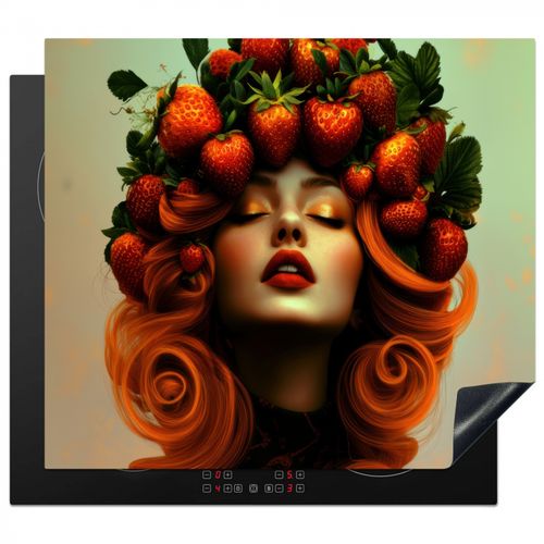 Inductie beschermer - Vrouw - Aardbeien - Kroon