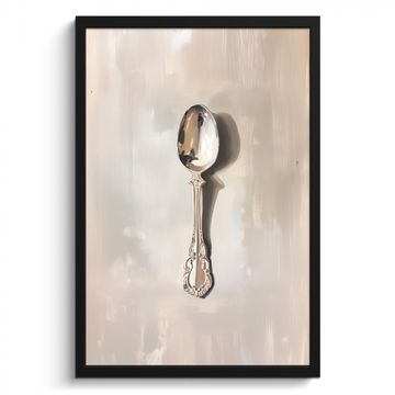 Poster met lijst - Lepel - Verf - Zilver