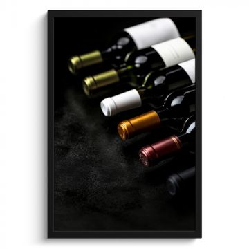 Poster met lijst - Wijn - Flessen - Variatie - Smaken