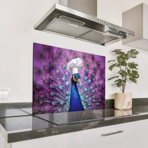 Spatscherm Aluminium - Pauw - Koksmuts - Cool - Paars
