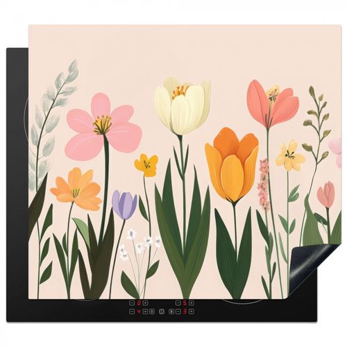 Inductie beschermer - Pasteltinten - Bloemen - Illustratie