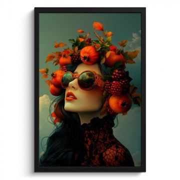 Poster met lijst - Vrouw - Granaatappel - Herfst - Zonnebril
