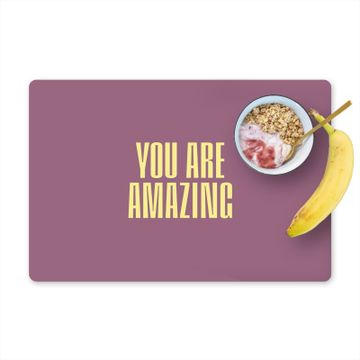 Placemat vinyl - Tekst - Paars - Amazing