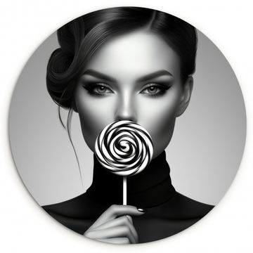 Muurcirkel - Vrouw - Lolly - Zwart