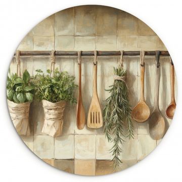 Muurcirkel - Hout - Keukengerei - Stilleven - Tegels